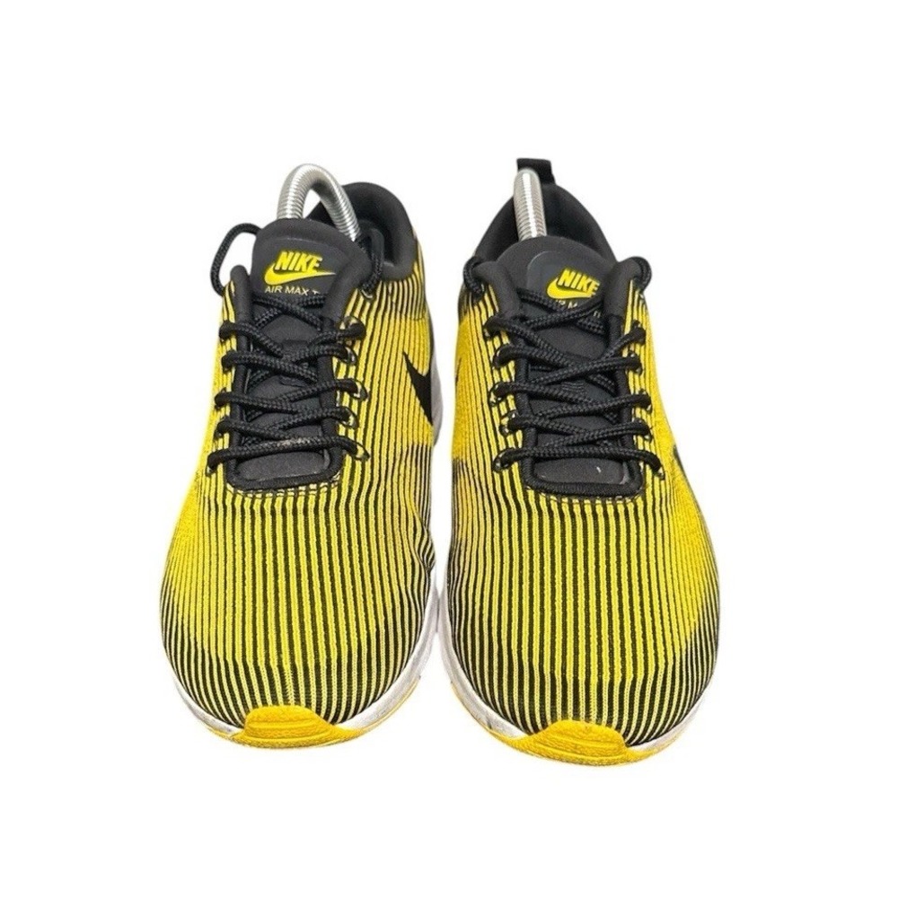 Nike Air Max Tavas Women 9 Yellow Black Striped Low Top Sneakers 718646-004 - Picture 2 of 7